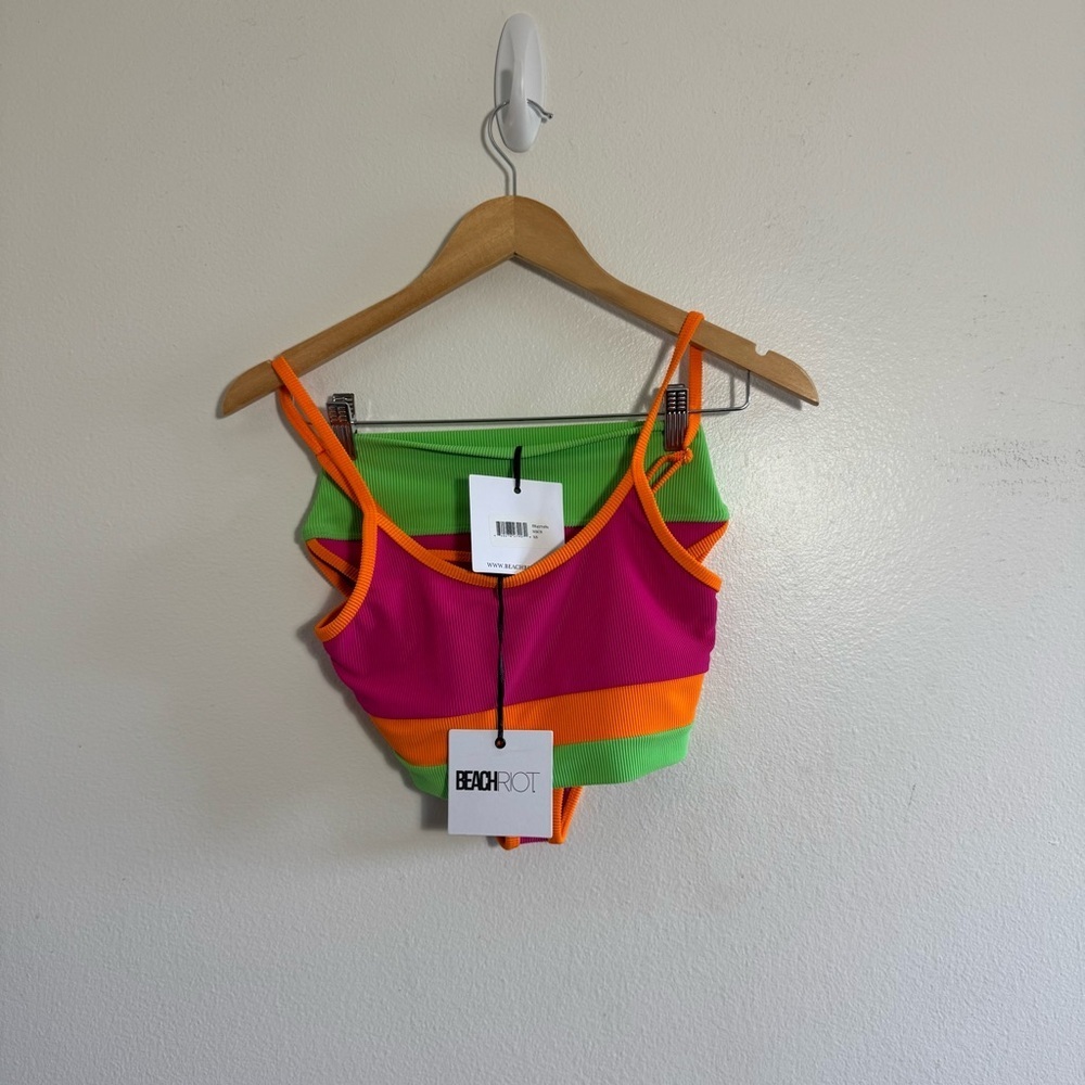 NWT Beach Riot Eva And Emmy Color block Two Piece Bikini Swimsuit Set size XS - Picture 4 of 9